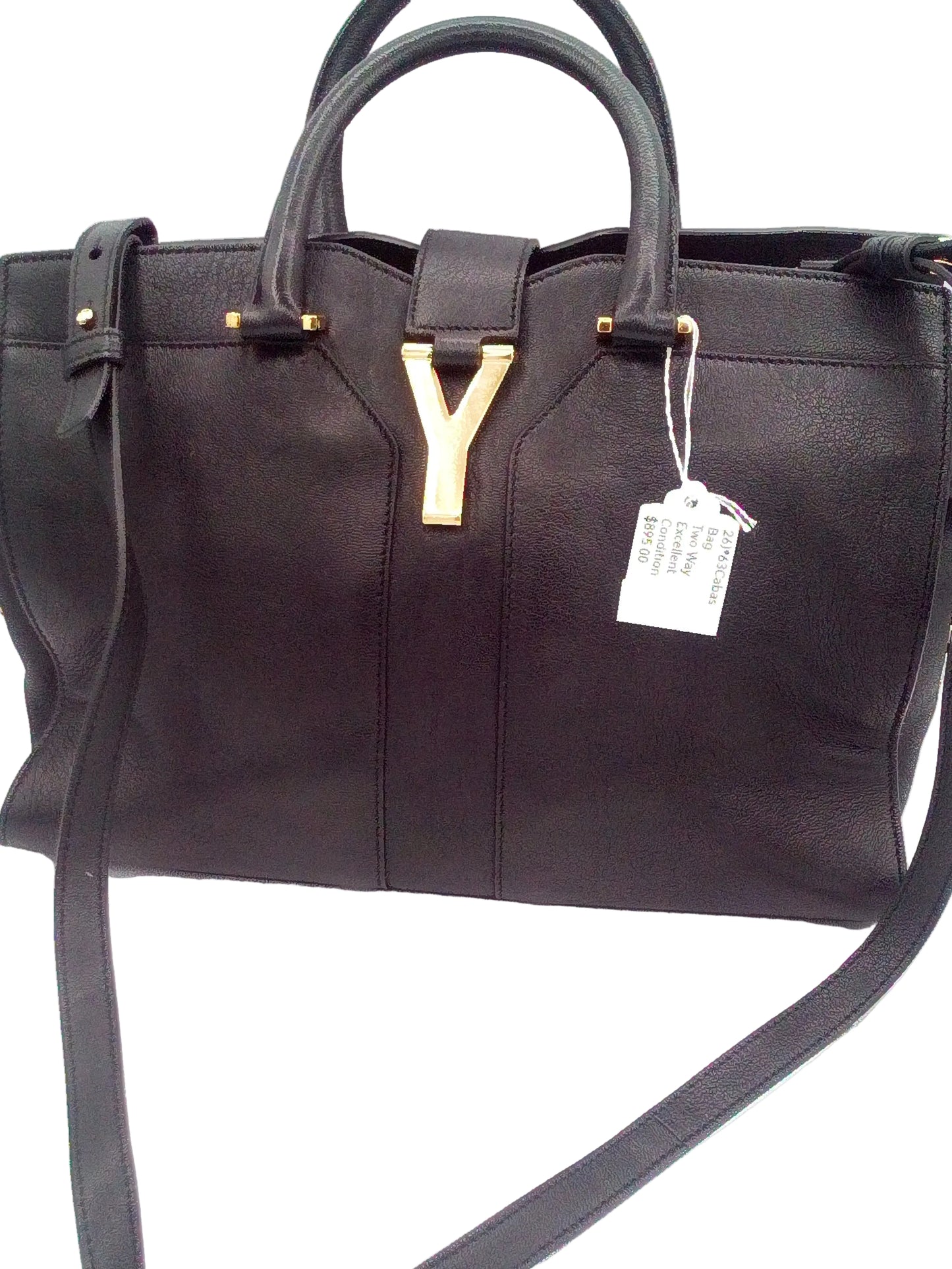 Yves Saint Laurent Sheepskin Medium Cabas HandBag Black- YSL