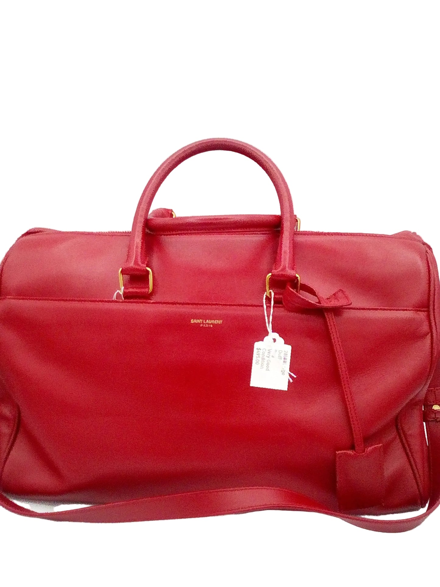 Yves Saint Laurent Cabas Rive Gauche Medium Bowler Bag Red- YSL