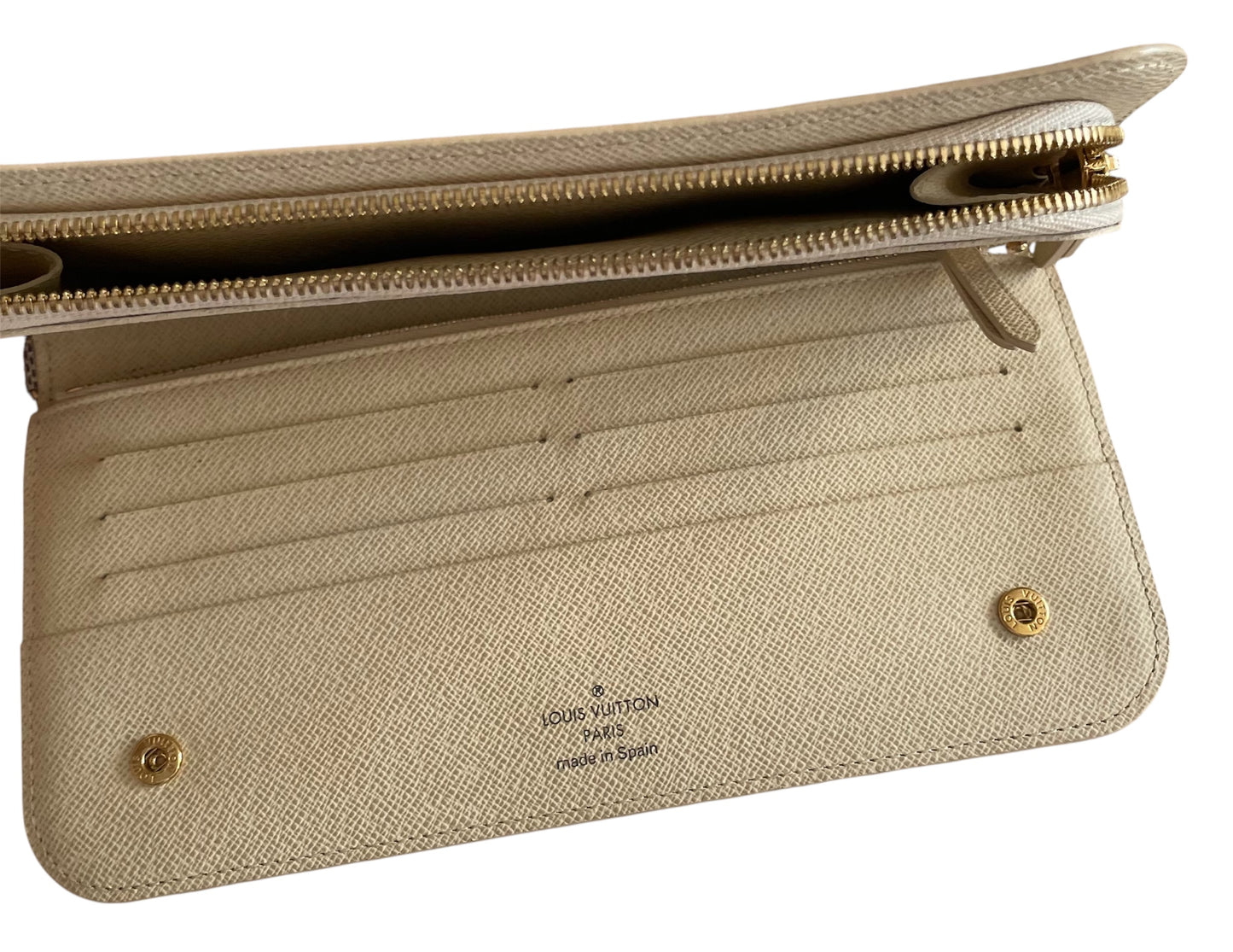 Louis Vuitton Damier Azur Pattern Zip Wallet- Gray LV