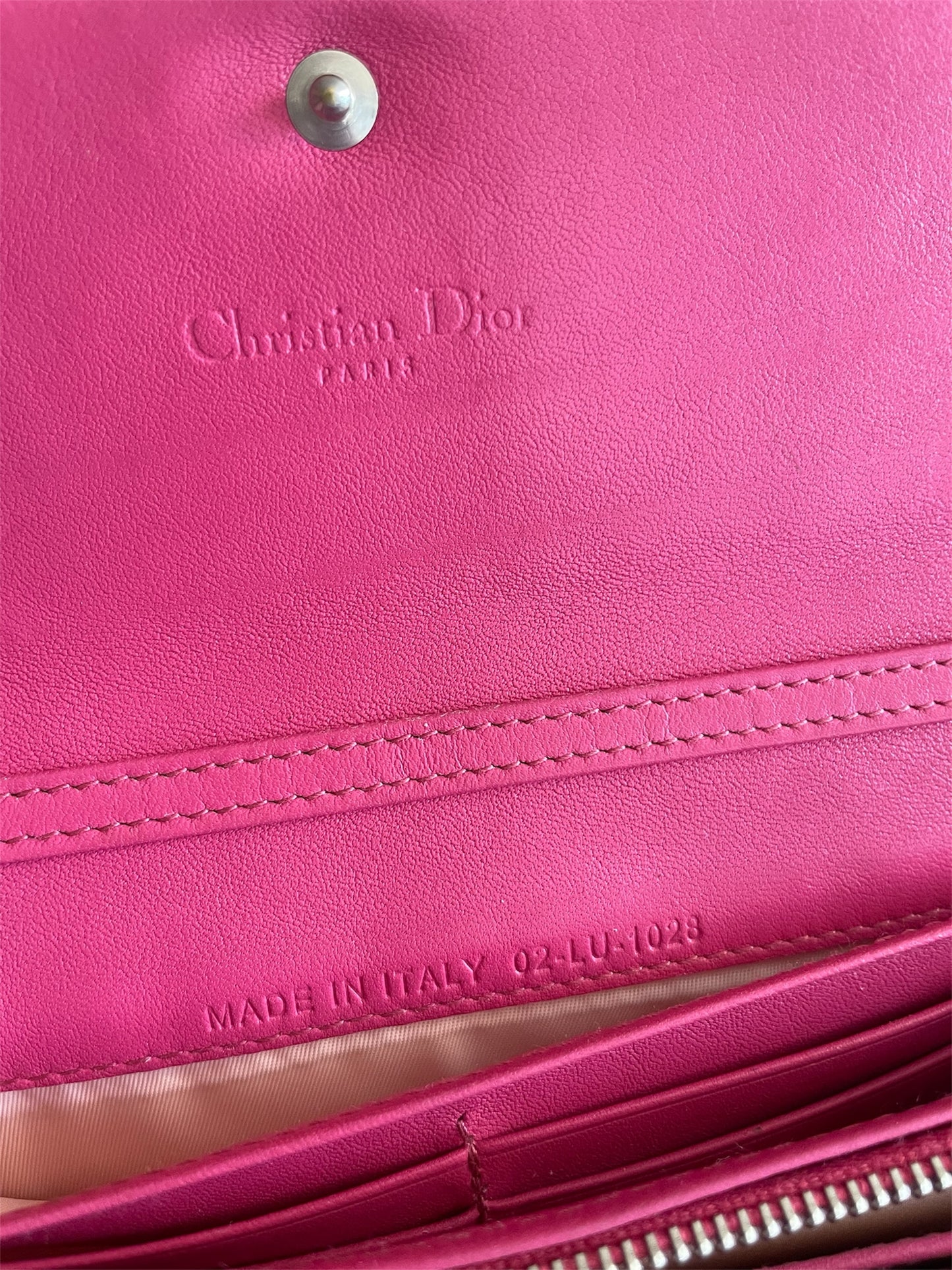 Christian Dior Embossed Wallet- Orange