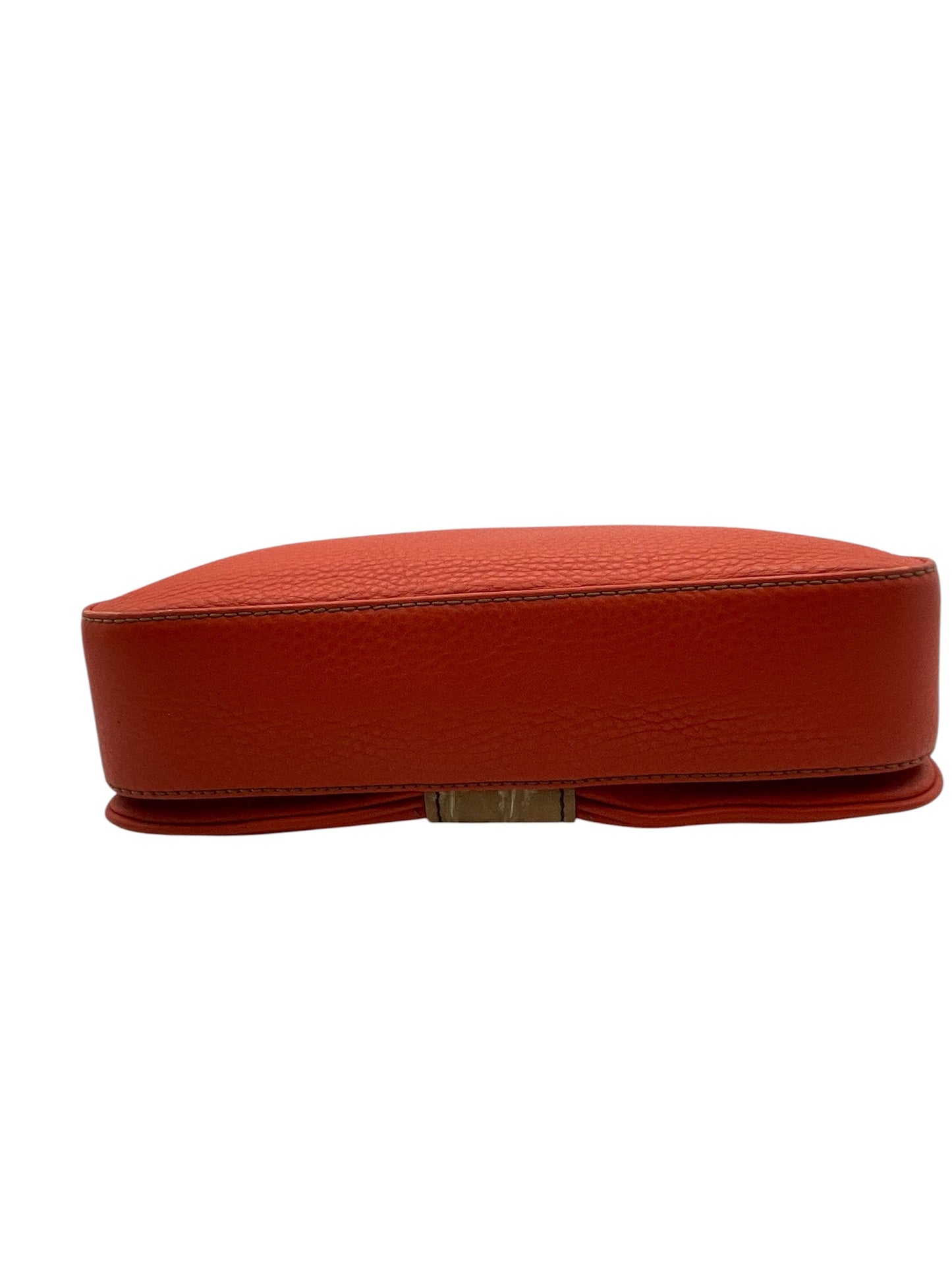 MCM Colorblock Leather Chain Crossbody – Orange, Black & Croc‑Embossed Trim