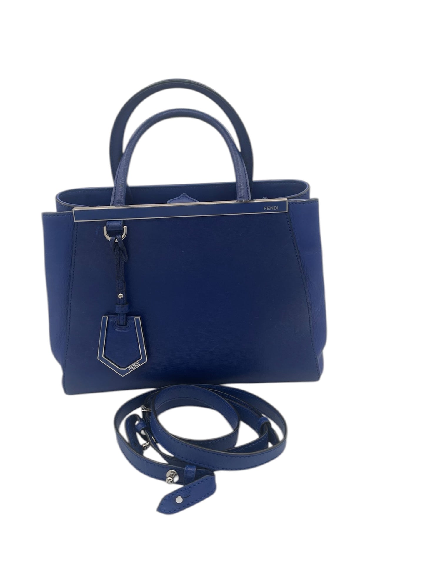 Fendi 2 Jours HandBag w/Detachable Strap & Silver Hardware- Blue