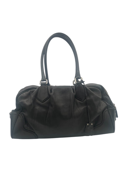 Prada Vitello Daino Leather Tote w/ Silver Hardware- Black
