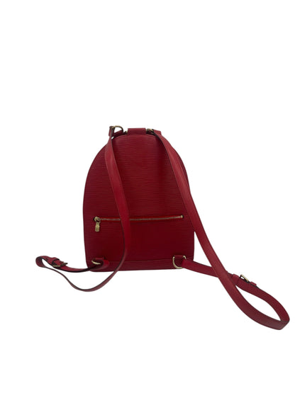 Louis Vuitton Epi Leather Backpack w/ Gold Hardware Mini Daypack Bag- Red