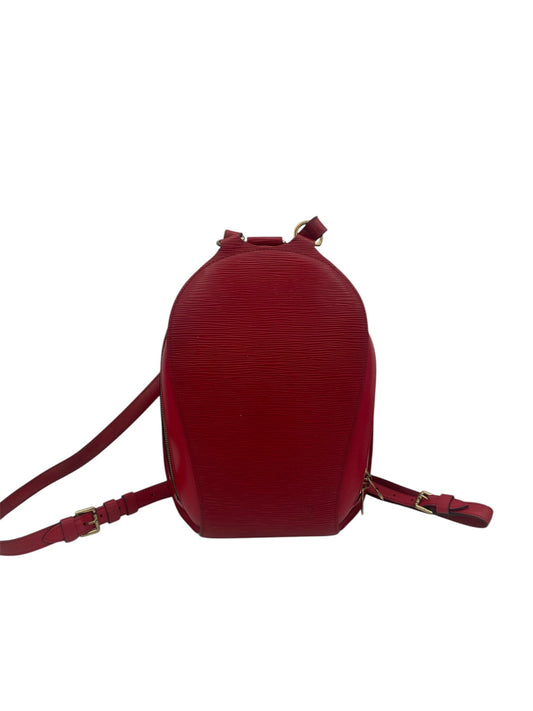 Louis Vuitton Epi Leather Backpack w/ Gold Hardware Mini Daypack Bag- Red