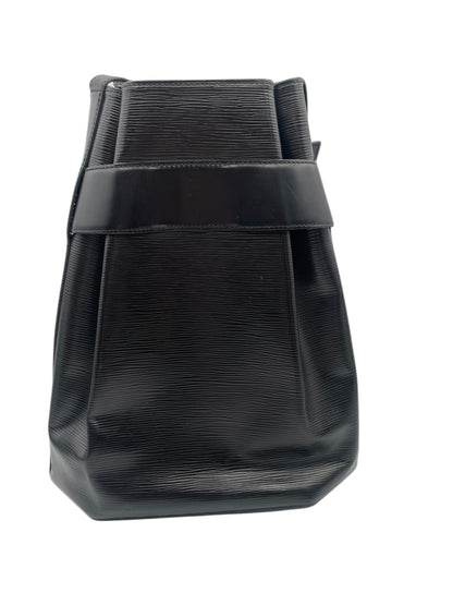 Louis Vuitton Epi Leather Shoulder Bag w/ Flap & LV Logo- Black