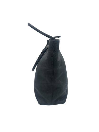 Prada Vitello Daino Large Leather Tote w/ Silver Hardware- Black