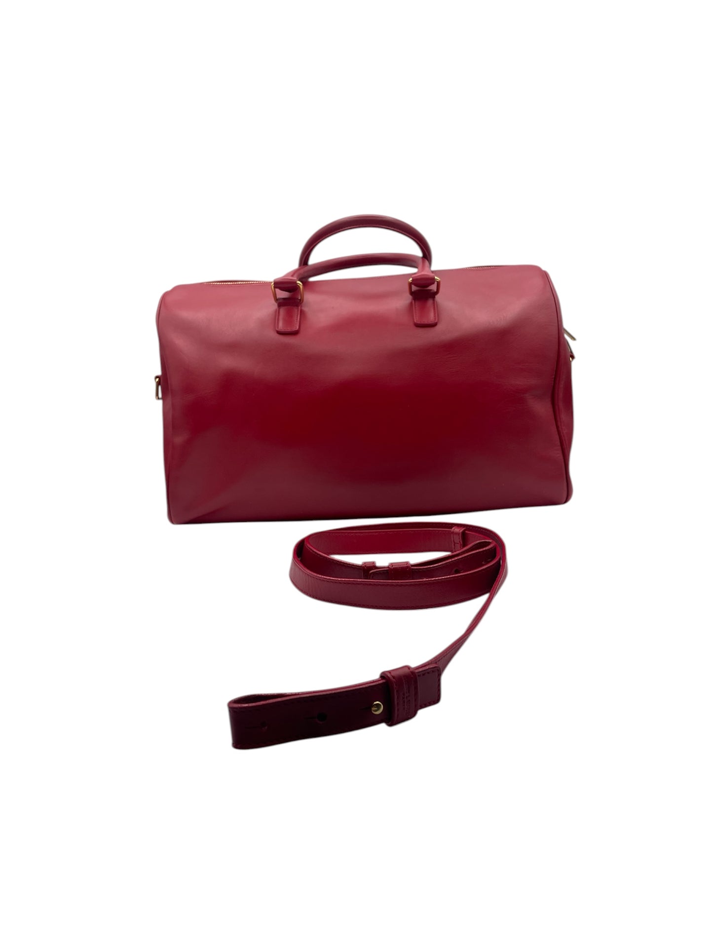 Yves Saint Laurent Cabas Rive Gauche Medium Bowler Bag Red- YSL