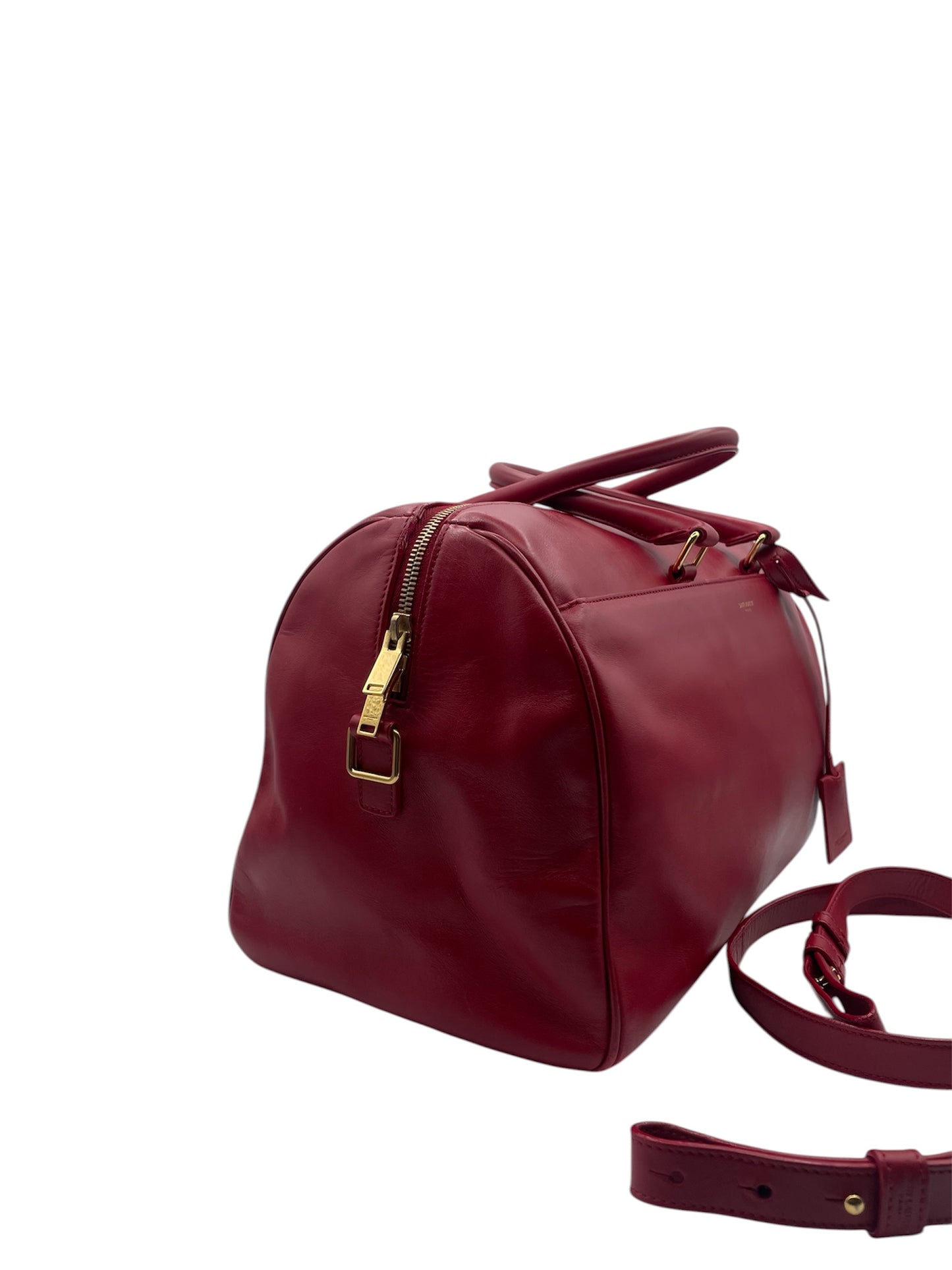 Yves Saint Laurent Cabas Rive Gauche Medium Bowler Bag Red- YSL