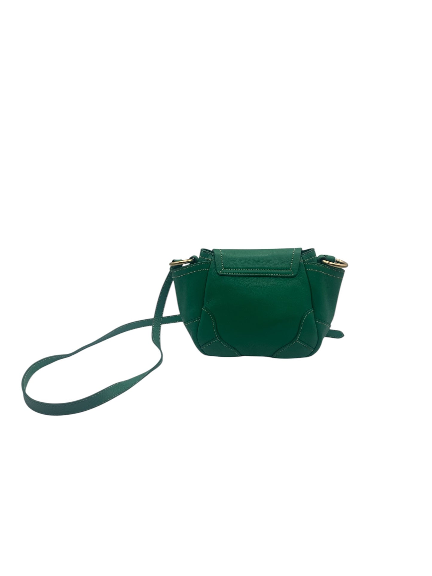Prada Saffiano Leather Flap Crossbody w/Gold Hardware- Green