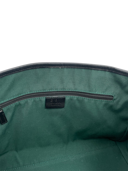 Gucci GG Canvas Tote with Web Stripe Handles – Dark Monogram & Structured Shape