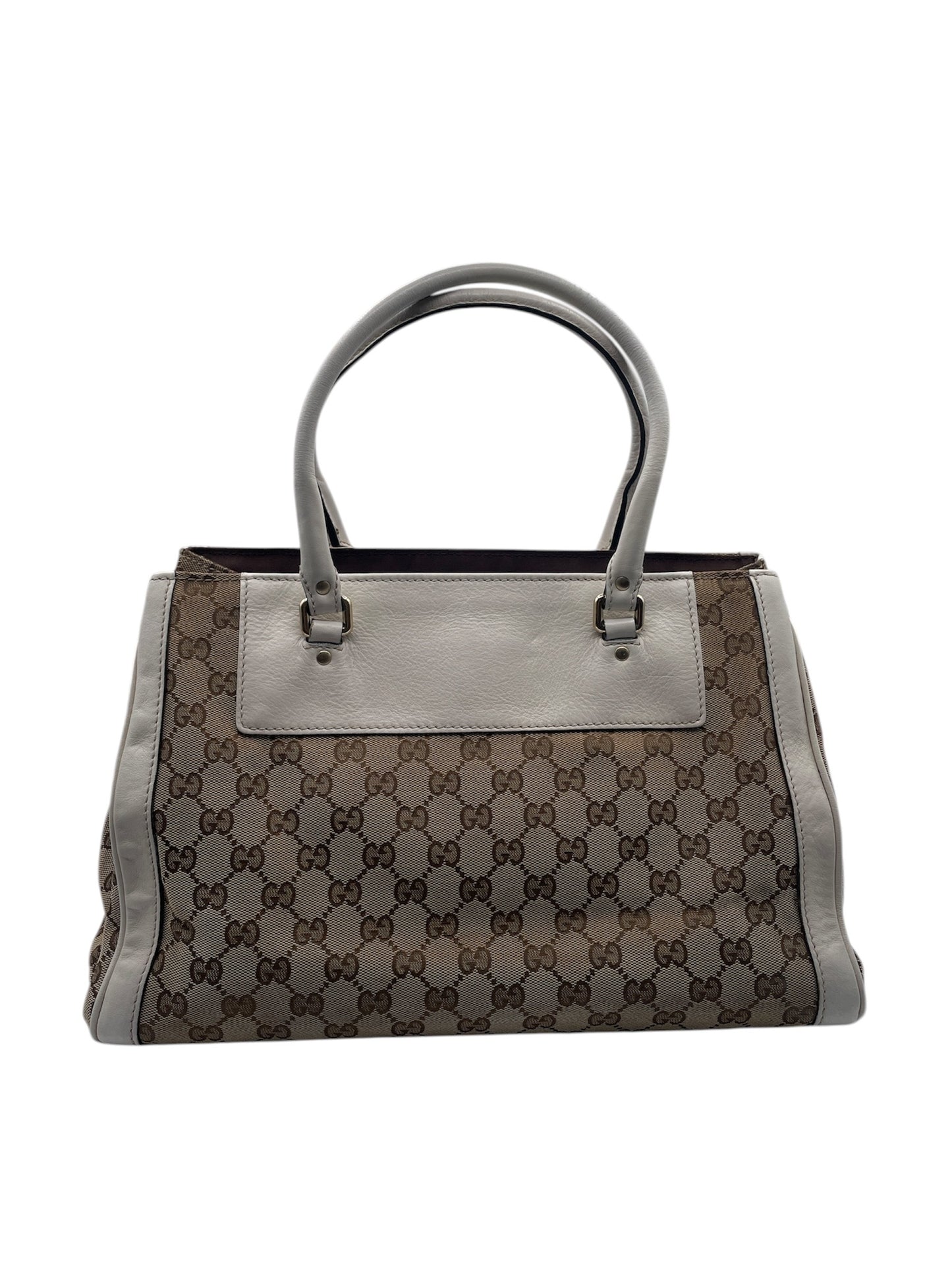 Gucci GG Canvas Tote with Leather Trim – Elegant & Timeless Design