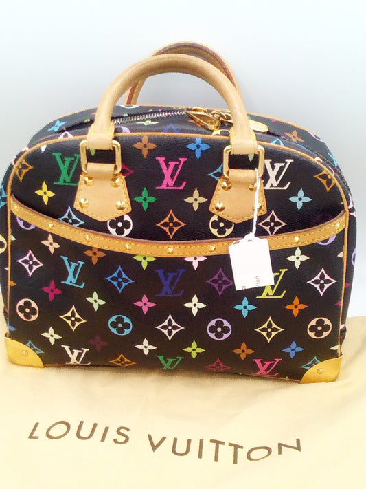 Louis Vuitton Multicolor Monogram Canvas Trouville HandBag Black - LV