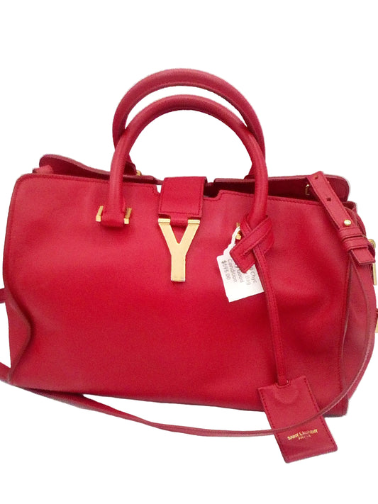 Yves Saint Laurent Sheepskin Medium Cabas HandBag Red- YSL