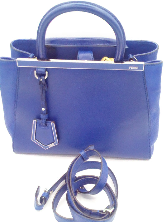 Fendi 2 Jours HandBag Blue w/Detachable Strap