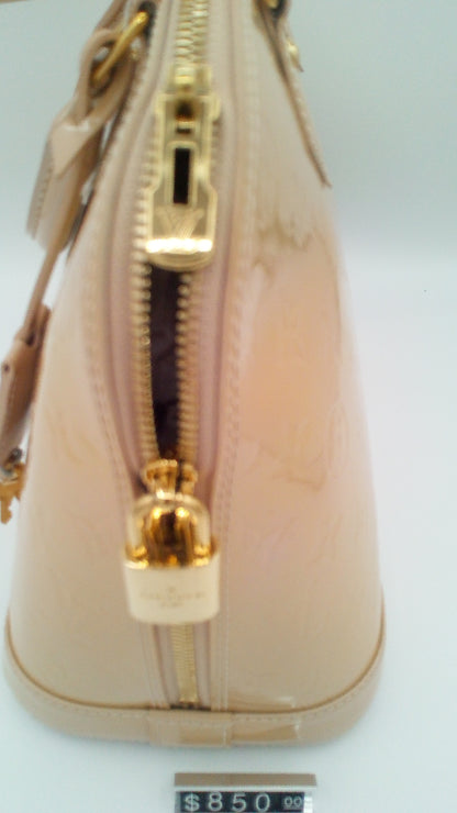 Louis Vuitton Alma Vernis Tan Two Way Bag- LV