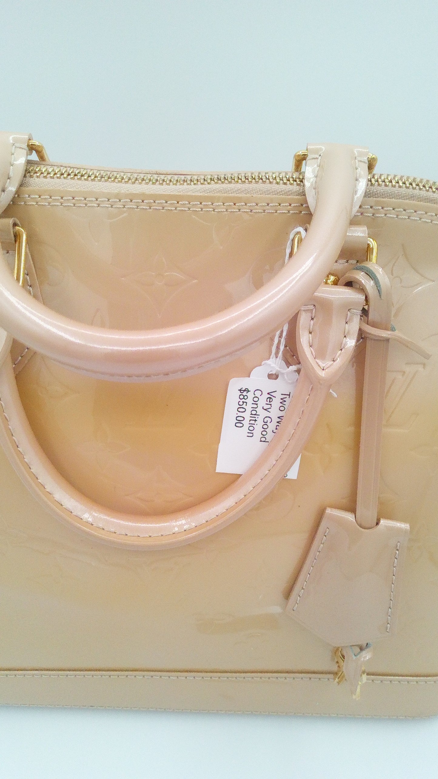 Louis Vuitton Alma Vernis Tan Two Way Bag- LV