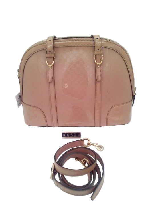 Gucci Guccissima Dome Two Way Bag- Mocha