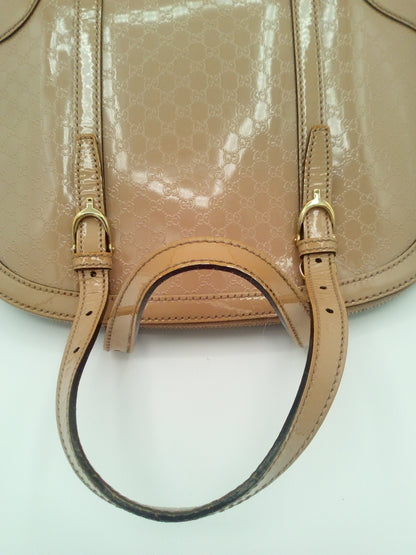 Gucci Guccissima Dome Two Way Bag- Mocha
