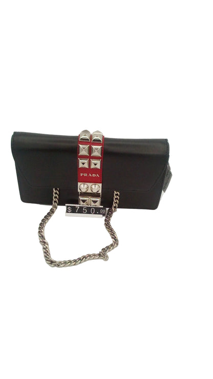 Prada Elektra Wallet On Chain- Black