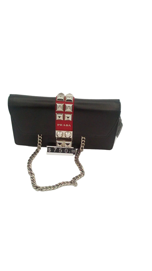 Prada Elektra Wallet On Chain- Black