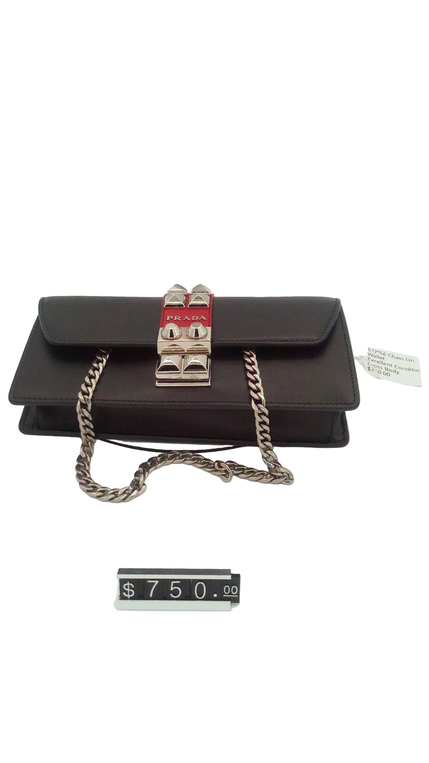 Prada Elektra Wallet On Chain- Black