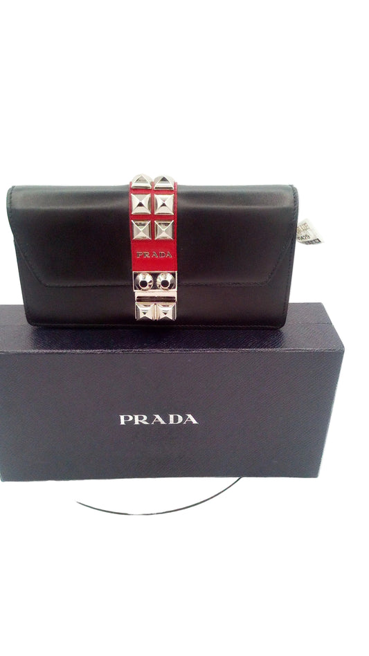 Prada Elektra Wallet On Chain- Black
