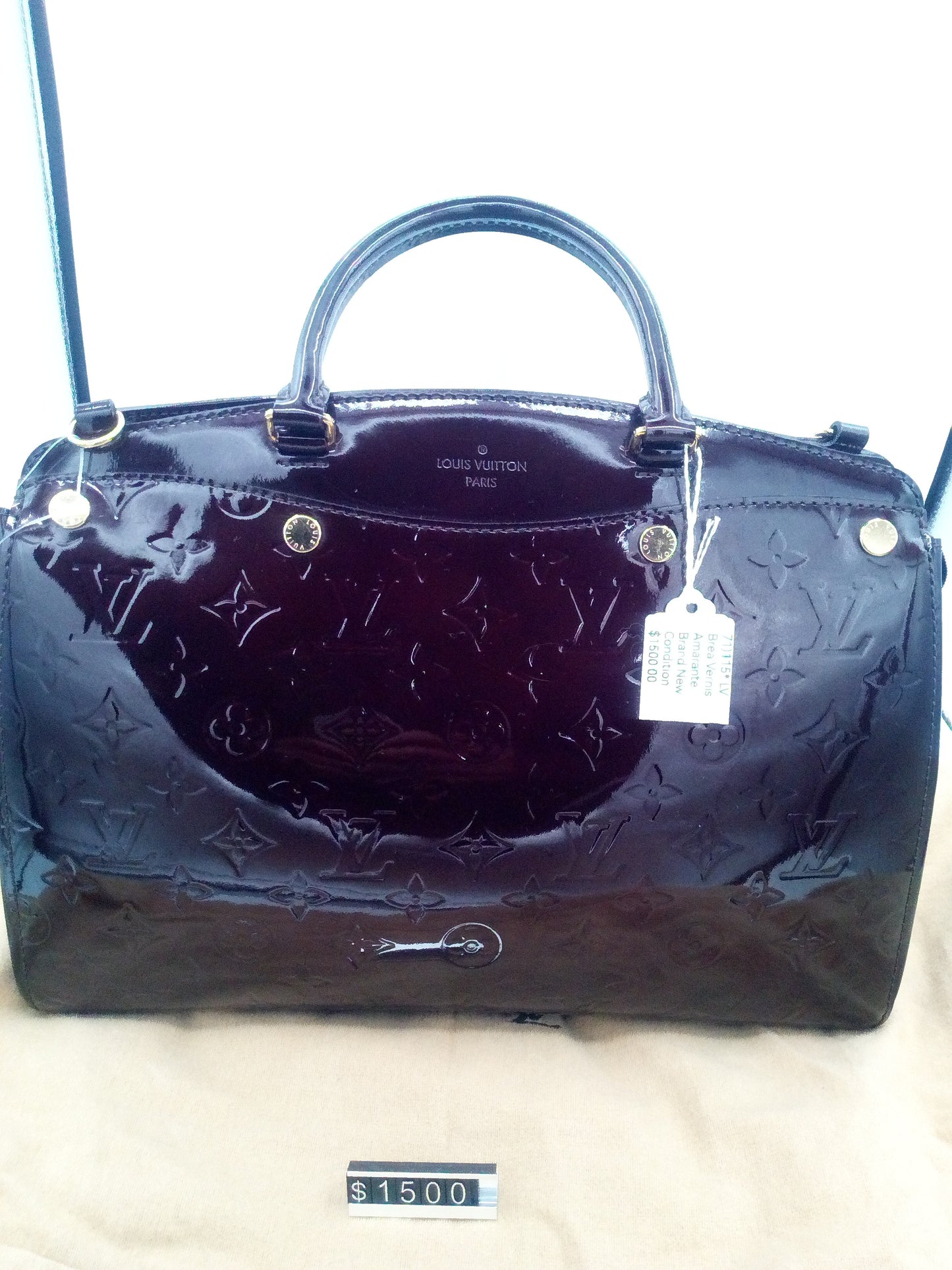 Louis Vuitton Brea Vernis Amarante- Brown Patent Leather LV