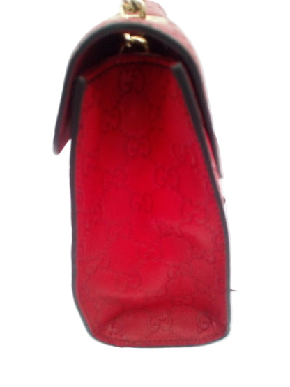 Gucci Bag Guccissima Horse Bit Chain Strap- Red