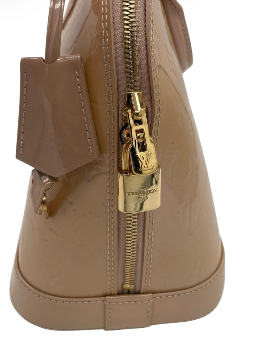 Louis Vuitton Vernis Alma PM Patent Monogram Gold Hardware- Light Nude