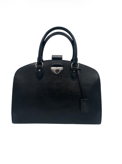 Louis Vuitton Epi Alma PM Structured Leather Top Handle Silver Hardware- Black