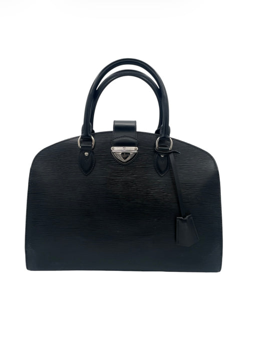 Louis Vuitton Epi Alma PM Structured Leather Top Handle Silver Hardware- Black