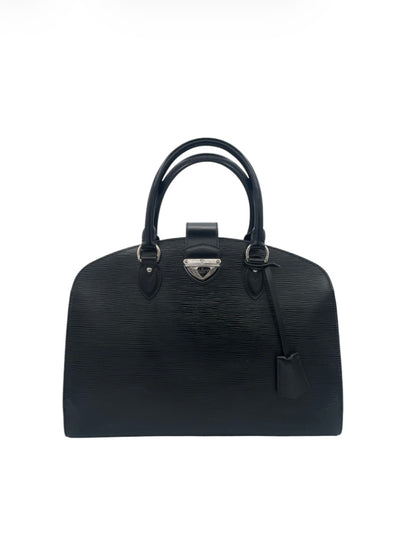 Louis Vuitton Epi Alma PM Structured Leather Top Handle Silver Hardware- Black