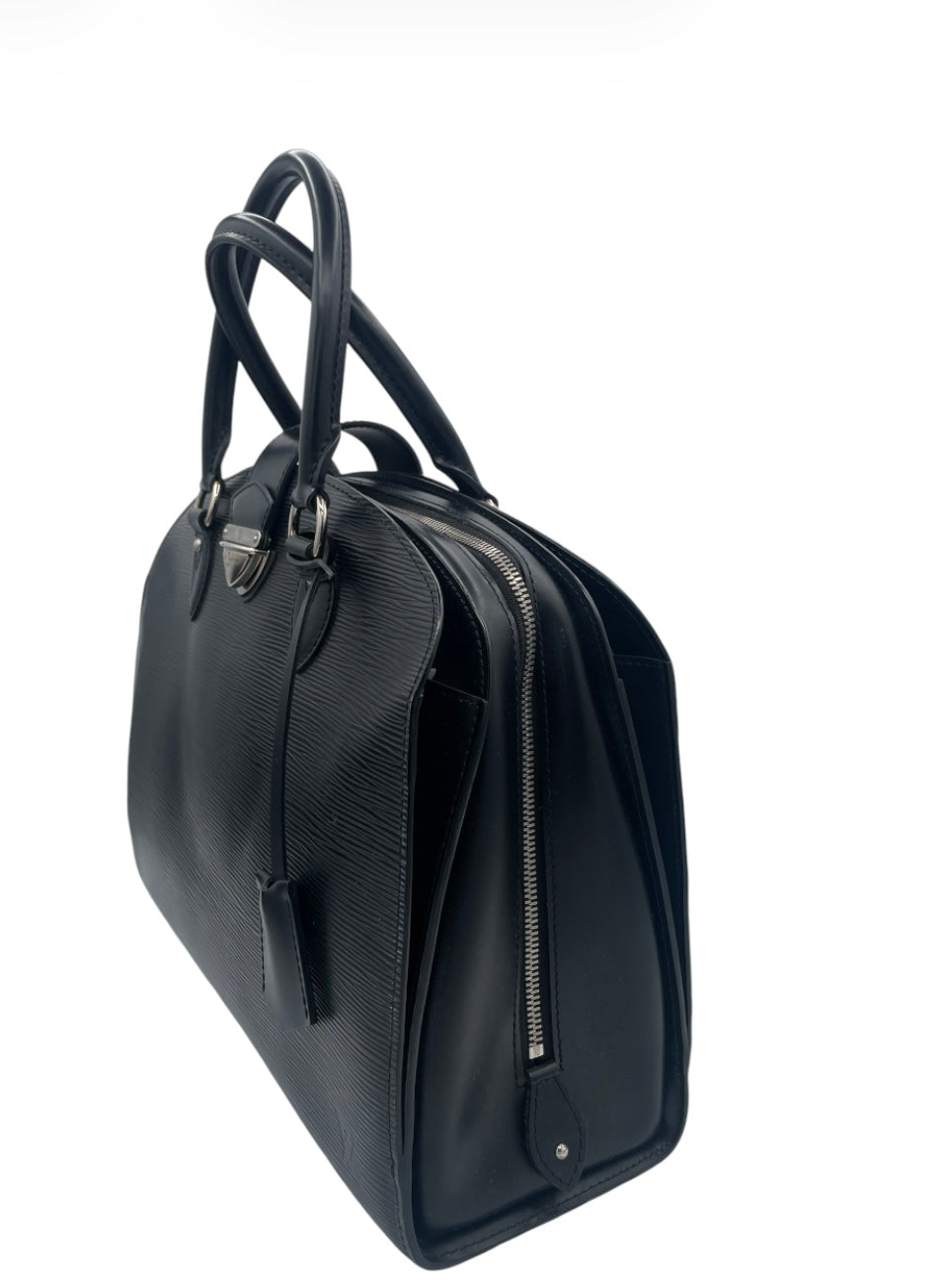 Louis Vuitton Epi Alma PM Structured Leather Top Handle Silver Hardware- Black
