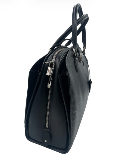 Louis Vuitton Epi Alma PM Structured Leather Top Handle Silver Hardware- Black