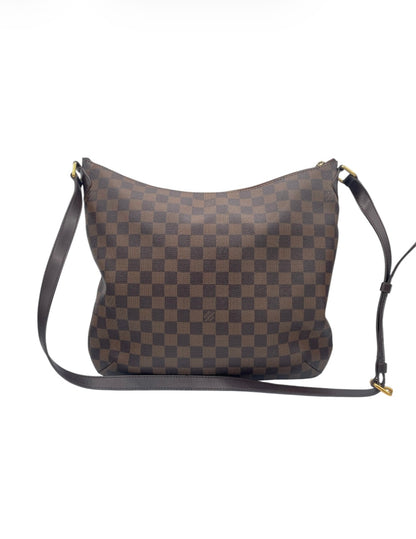 Louis Vuitton Damier Ebene Bloomsbury PM Pleated Crossbody Gold Hardware- Brown