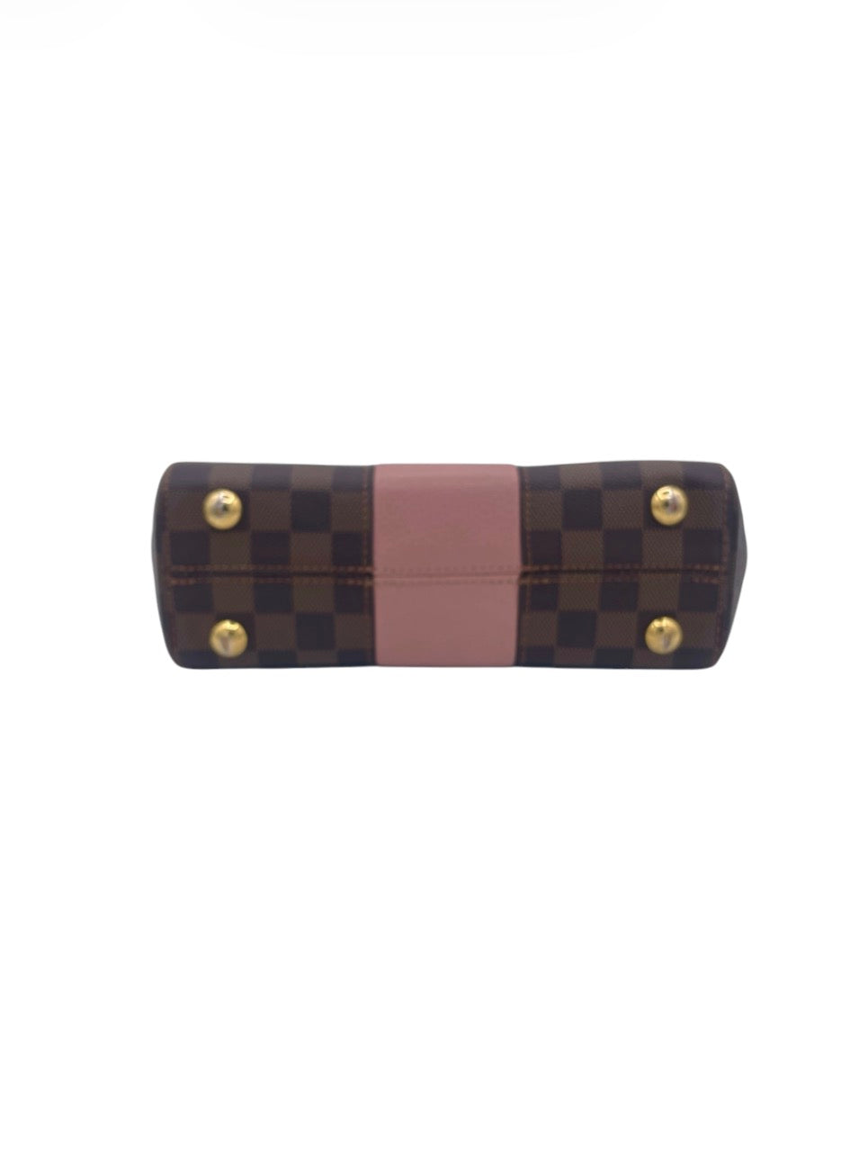 Louis Vuitton Damier Ebene Flap Bag with Rose Ballerine Accent- Rose Ballerine