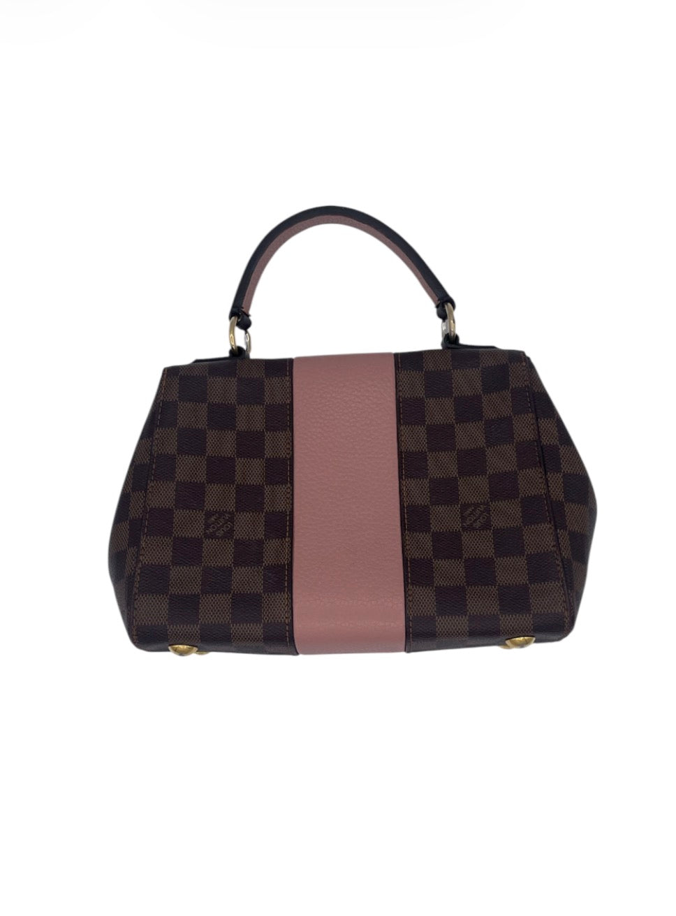Louis Vuitton Damier Ebene Flap Bag with Rose Ballerine Accent- Rose Ballerine