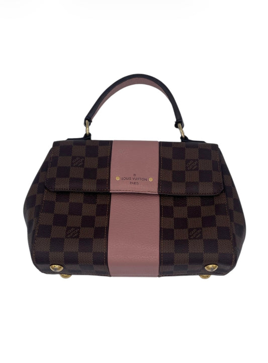 Louis Vuitton Damier Ebene Flap Bag with Rose Ballerine Accent- Rose Ballerine