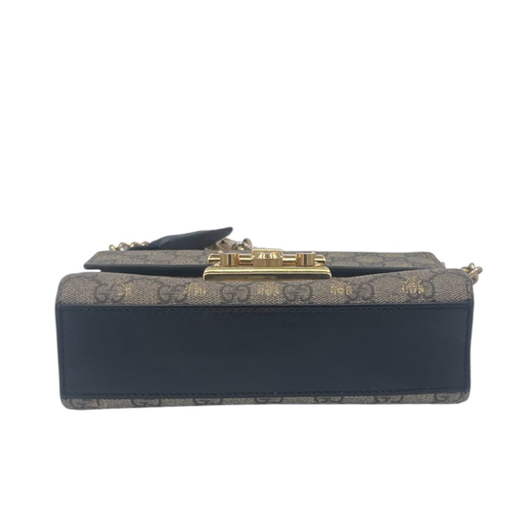 Gucci Padlock GG Supreme Shoulder Bag- Bee Star Print w/Gold Chain Strap