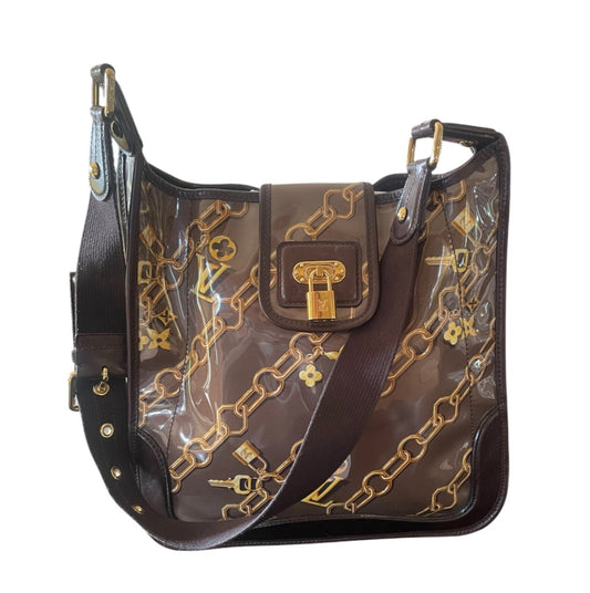 Louis Vuitton Monogram Transparence Chains Pochette Limited Edition w/ Brown Leather Trim