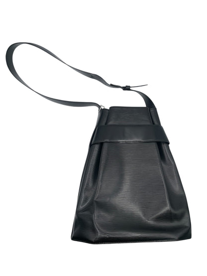 Louis Vuitton Epi Leather Shoulder Bag w/ Flap & LV Logo- Black
