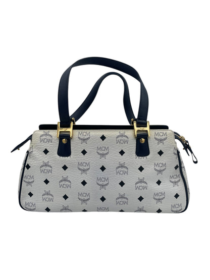 MCM Visetos Monogram Dual Front Pocket- White and Navy