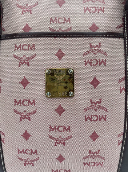 MCM Burgundy Visetos Monogram Tote Bag Vintage Shoulder Shopper- Burgundy