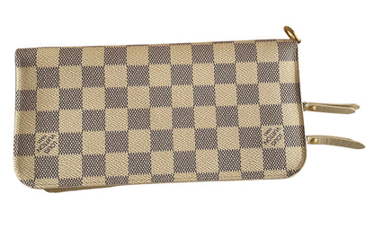 Louis Vuitton Damier Azur Pattern Zip Wallet- Gray LV