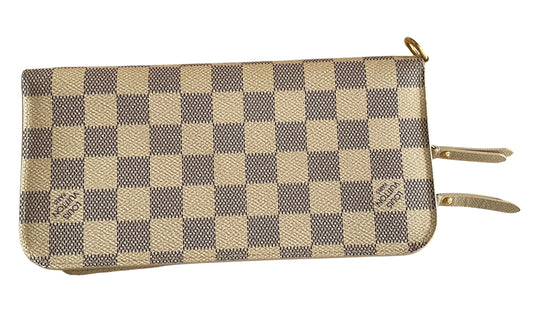 Louis Vuitton Damier Azur Pattern Zip Wallet- Gray LV