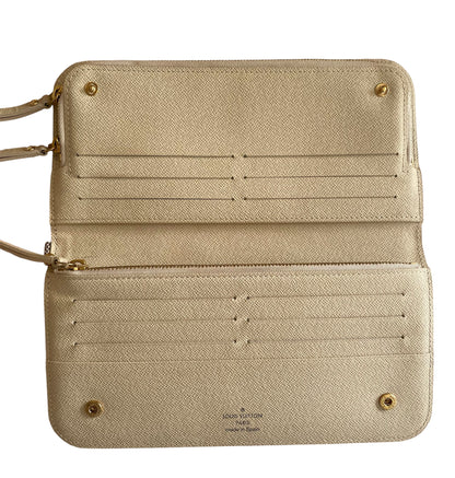 Louis Vuitton Damier Azur Pattern Zip Wallet- Gray LV