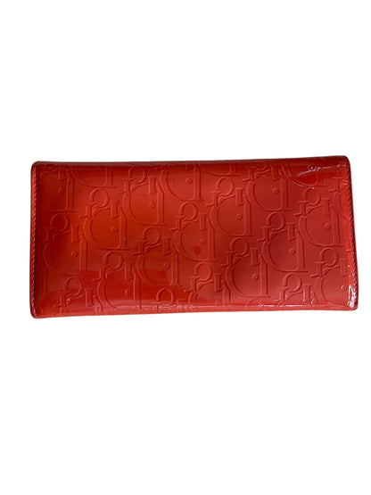 Christian Dior Embossed Wallet- Orange