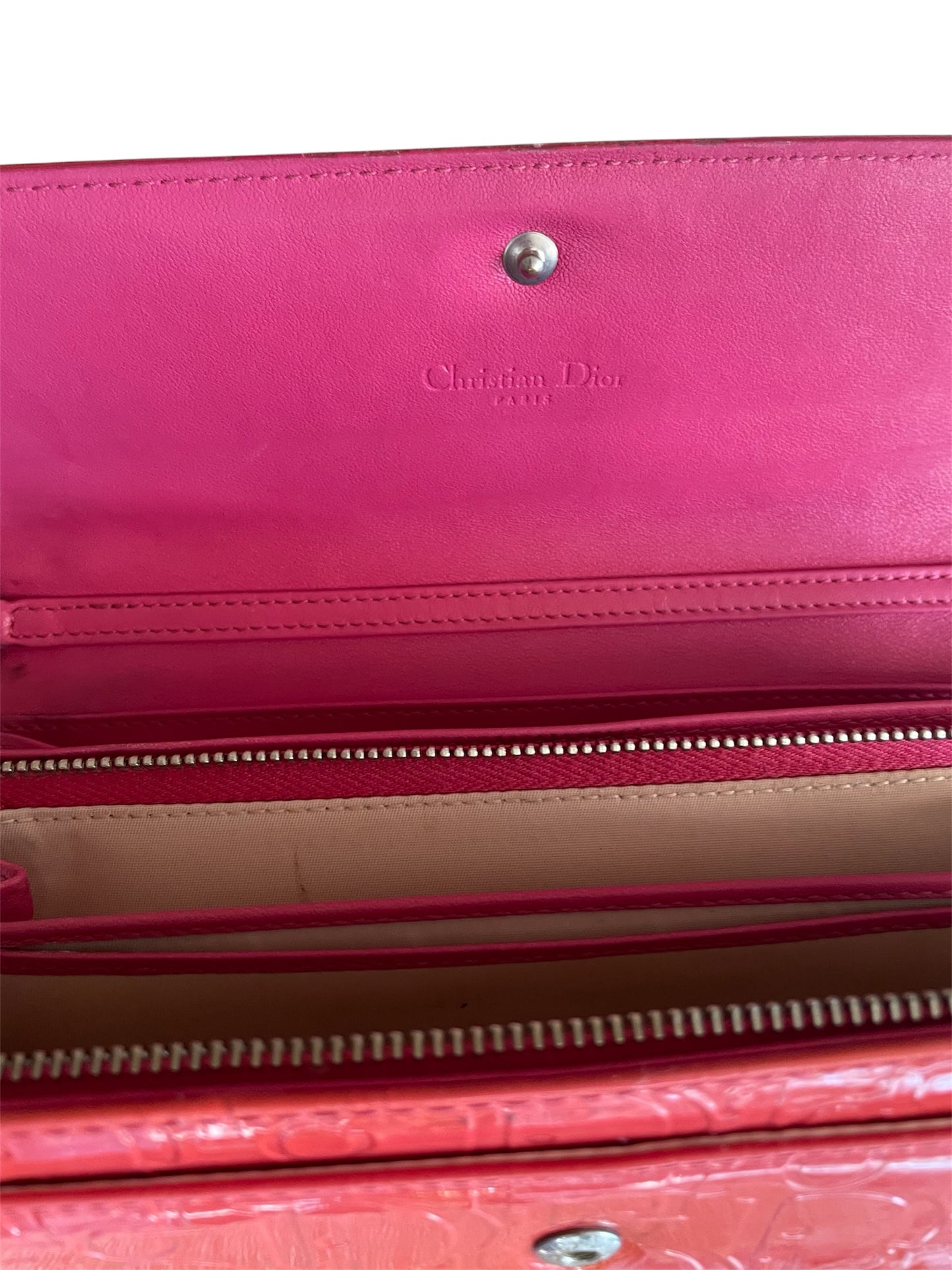 Christian Dior Embossed Wallet- Orange