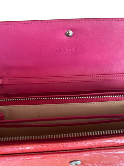Christian Dior Embossed Wallet- Orange